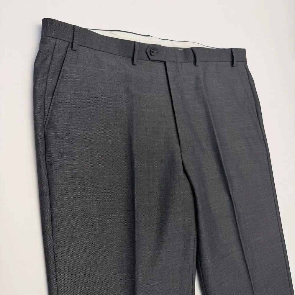 Lauren Ralph Lauren Mens 2 Piece Gray Suit 48L 40x28 Wool Blend Pleated Pants